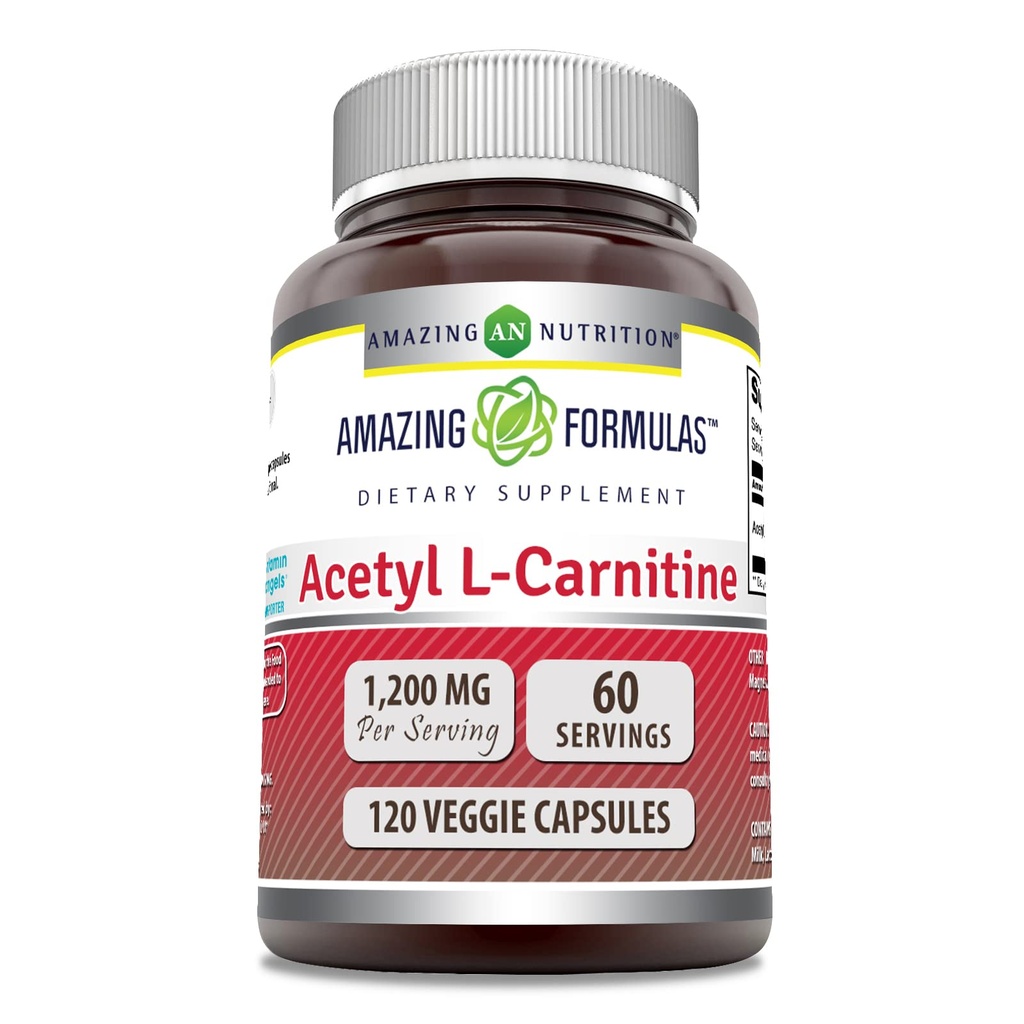 Amazing Formula Asetyl L-karnitiini Supplement ... 1200 Mg... 120 Kasviskapselit...