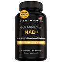 Elintoiminnot NAD-lisäaine - NAD+ (Nikotinamidi Adeniinidinukleotidi) miehille ja naisille - Valmistettu liposomaalinen toimitus - solujen anti-aging tuki, energia, Focus - 30 päivän tarjonta
