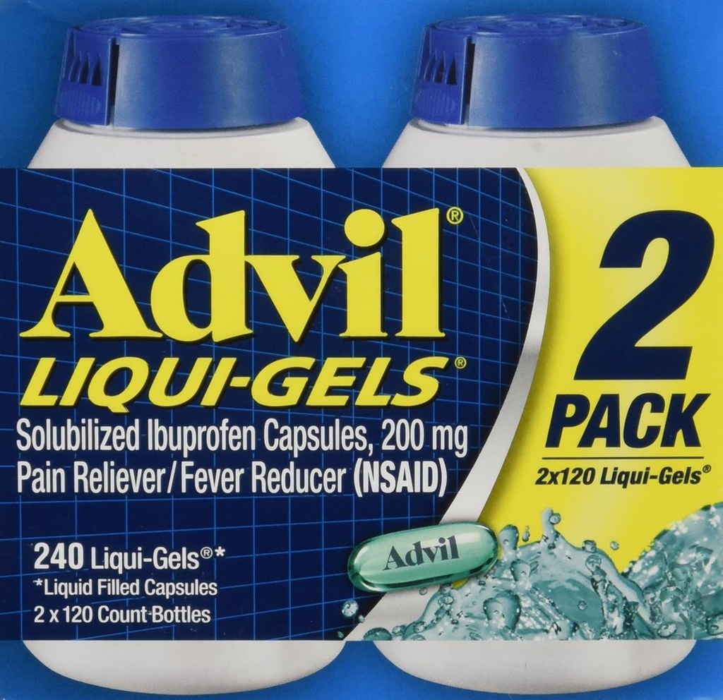 Advil Liquigels, 200 Miligram, 240 greve 200mg