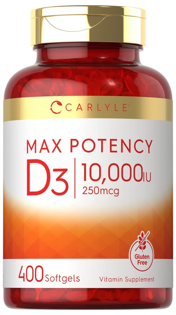 Carlyle D-vitamiini 10000 IU 400 Softgels ... Arvo ... Max Potenssi...