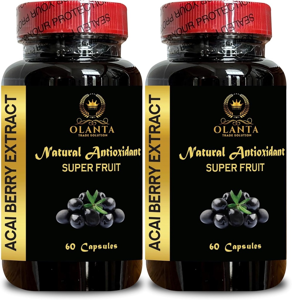 ACAI Berry Extract - Superantioksidantti Brasiliasta, Superfoods Formula Optimal Immune System Support, Daily Wellness Support - 2 pullot 120 kapselia