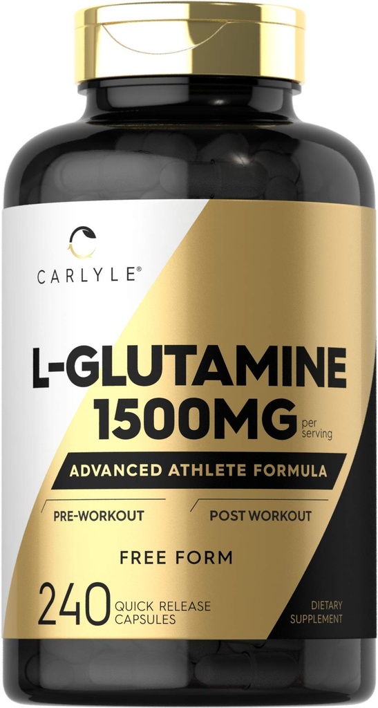 Carlyle L Glutamiinikapselit .. 1500 mg... 240 Count... Advanced Atlete Formula...