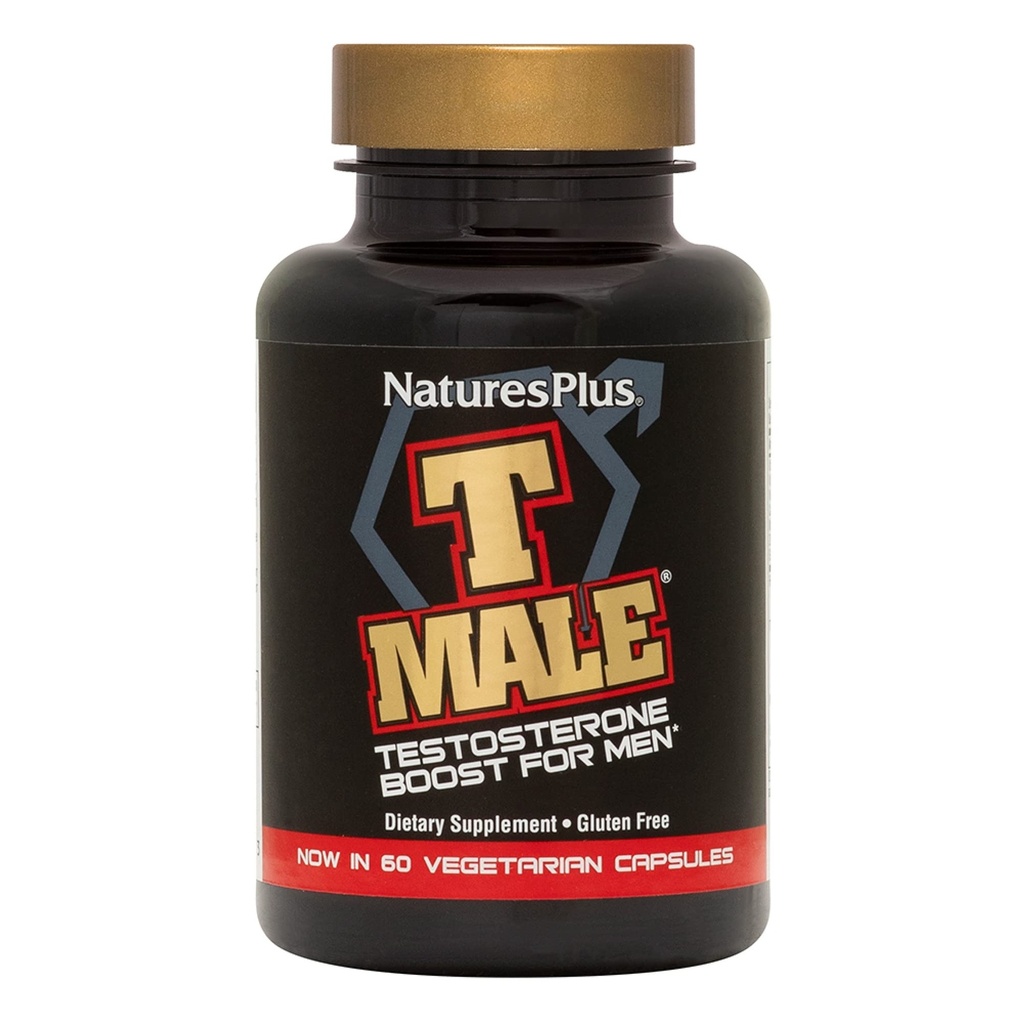 NaturesPlus T Mies - 60 kasvissyöjän kapselit - Edistää lihasten kasvu & kestävyys, Mieliala Enhancer - Gluteeniton - 30 Yhteensä