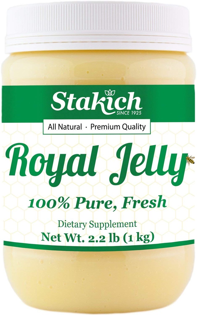 Stakich Fresh Royal Jelly - Pure, All Natural - Ei lisäaineita / Flavors / Preservatives Lisätty - 1 kilogramma (2,2 kiloa)