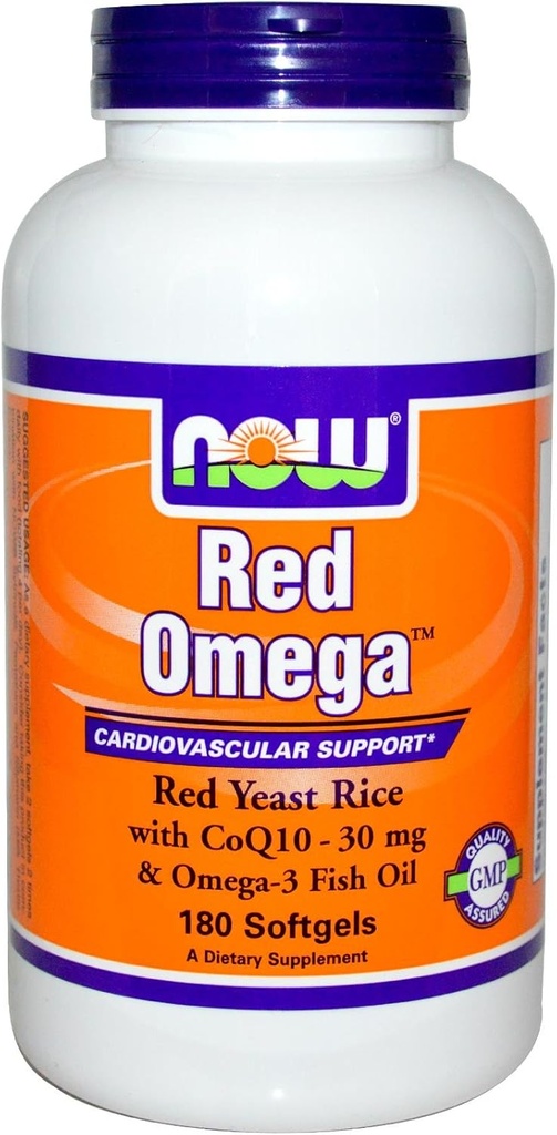 Nu livsmedel - Red Omega Red Yeast Rice med Q10 30 mg. - 180 Softgels
