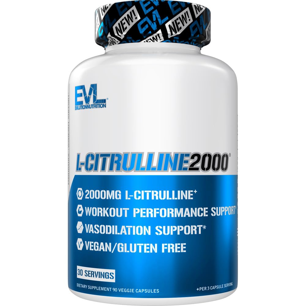 Evlution L-Citrulline2000 Typpioksidi täydentää miesten ravitsemus High Strength L Citrulline kapselit tehostettu lihasten vahvuus Recovery ja Intense Pumps - Kasvien typpioksidi Booster