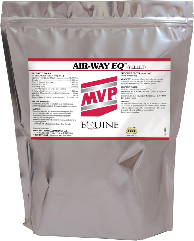 MVP Air-Way EQ (10lb) stöder hälsosam lungfunktion och säsongsallergistöd i hästar