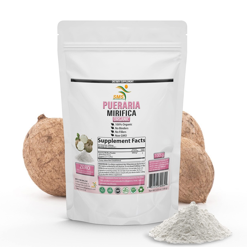 Potent Pueraria Mirifica Valkoinen Kwao Krua Kao Powder, edistää naisten terveyttä ...Tuotu Thaimaasta ... Organic, non GMO, Gluteeniton Supplement ...