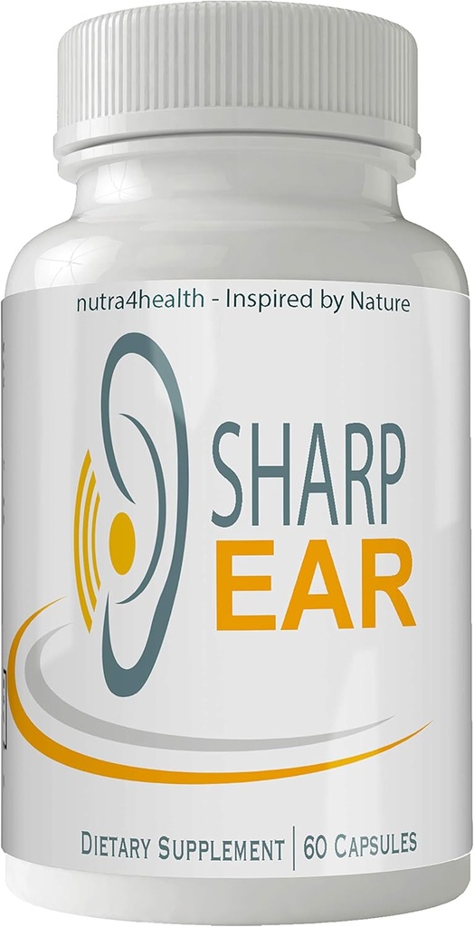 Sharp Ear Complete Tinnitus Relief Supplement, 60 Capsules, Proprietary Blend för att minska öronröring och stödja optimal hörselfunktion och klarhet
