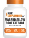 BulkSupplements.com Marshmallow Root Extract Capsules - Herbal Supplement, Marhmallow Root 1200mg - Gluten Free, 2 kapslar per servering, 240 greve (Pack av 1)