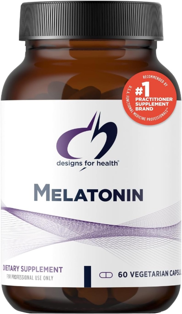 Designs for Health Melatoniini 3 mg - aikuisille - kasvissyöjä + ei-GMO (60 kapselia)