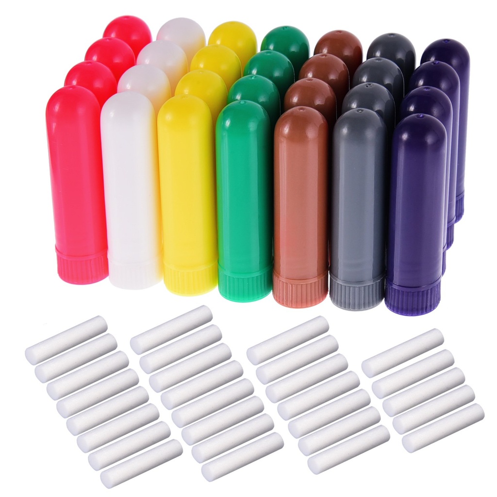 eBoot 28 Set Essential Oil Aromatherapy Nasal Inhalers Tubes Refillable Inhaler Stick, 7 färger, med Wicks