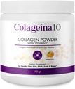 Colageina 10 Hydrolysed Collagen Powder with C-vitamiini (195 gr) - Orange Flavor - Anti-aging ruokavalio täydentää terve iho, hiukset, kynnet, nivelet, ja luut