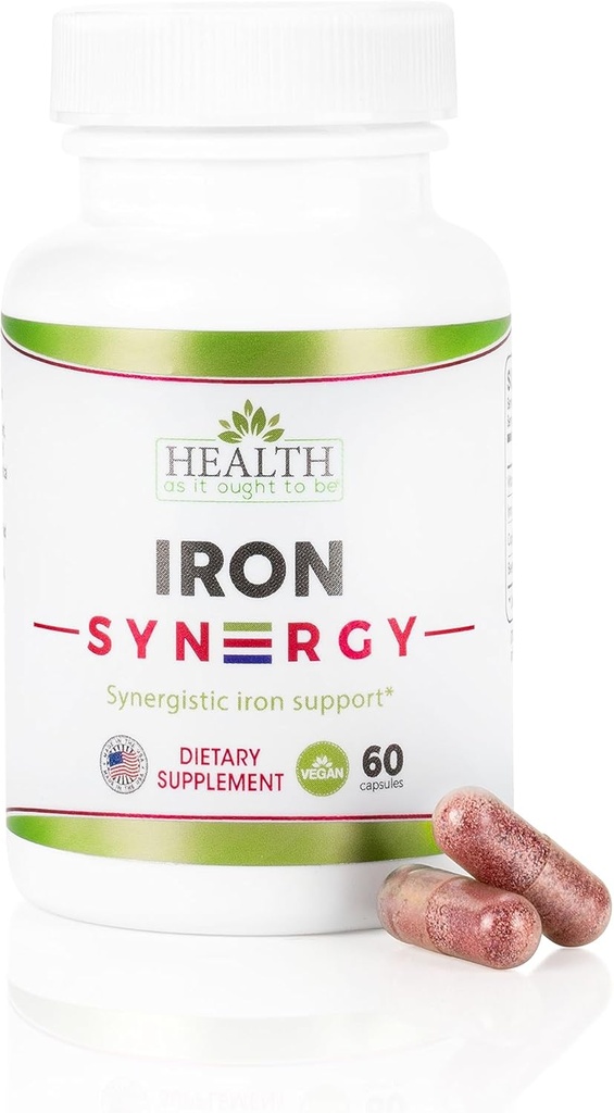 Terveys Koska se on syytä olla Iron Syn3rgy täydentää lääkäri Formuloitu kapselit rauta, kupari, juurikas, C-vitamiini 60 kapselia