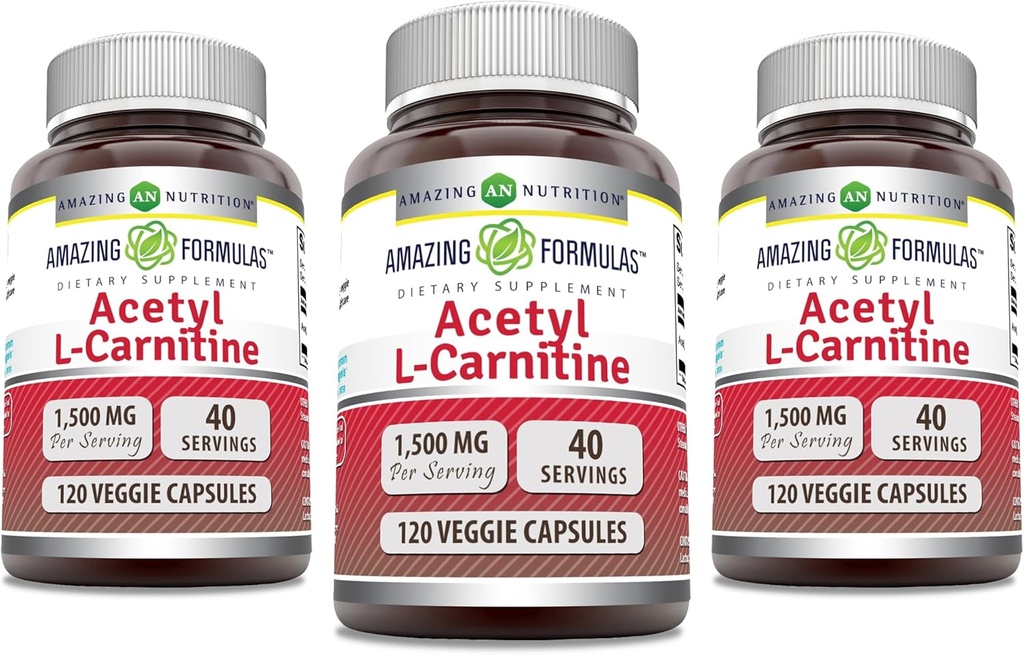 Amazing Formula Asetyl L-Carnitine 1500 Mg per tarjoilu kasviskapselit täydennysosat Ei-GMO 