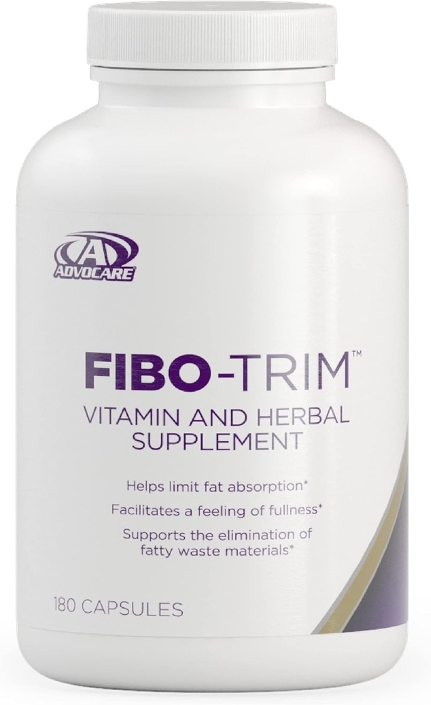 AdvoCare Fibo- Trim - auttaa vähentämään imeytymistä* - Ravintolisä C-vitamiinilla, E-vitamiinilla, Niasiinilla, Tauriinilla & enemmän - 180 kapselia