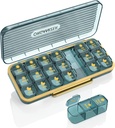 Pill Organizer 3 Kertoja Päivä, 7 Päivä pilleri Laatikko 3 Kertoja Päivä - Acedada Viikoittain Vitamiini Laatikko Järjestäjä 7 Erilliset säiliöt, Kannettava Päivittäinen Lääkesuunnittelija Asia Vitamiini Kalaöljy täydentää, Sininen