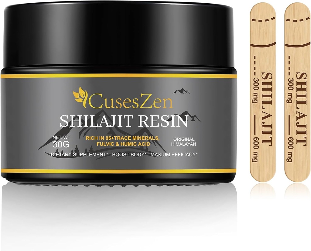 Shilajit Himalayan Organic Shilajit Resin, 600 mg Max Strength Natural Organic Shilajit Supplement Fulvic Acid & 85+ Trace Minerals for Energy, Immuniteetti, aivojen teho, 30 grammaa (Caramael Flavored)