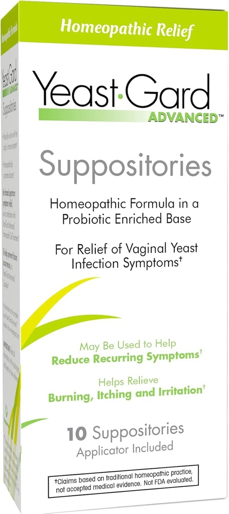JeastGard Advanced Homeopatic Jeast Infektio emätin Suppositories - 10 count Box