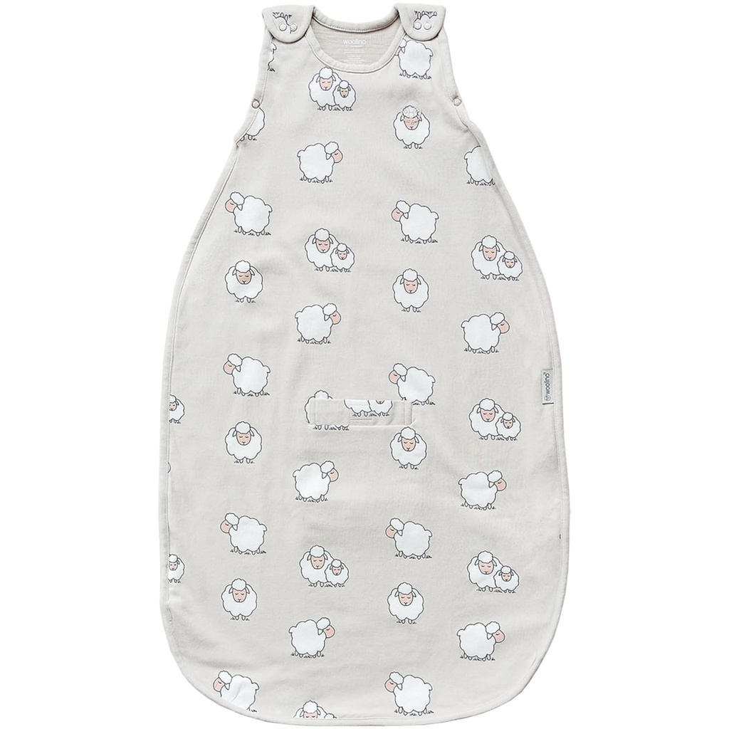 Woolino 4 Season Sack - Ultimate Merino Wool and Organic Cotton Sleeping Bag - Kaksi-Way Zipper säädettävä Universal Size Sleep Sack for Baby (2-24 kuukautta) - Lammas