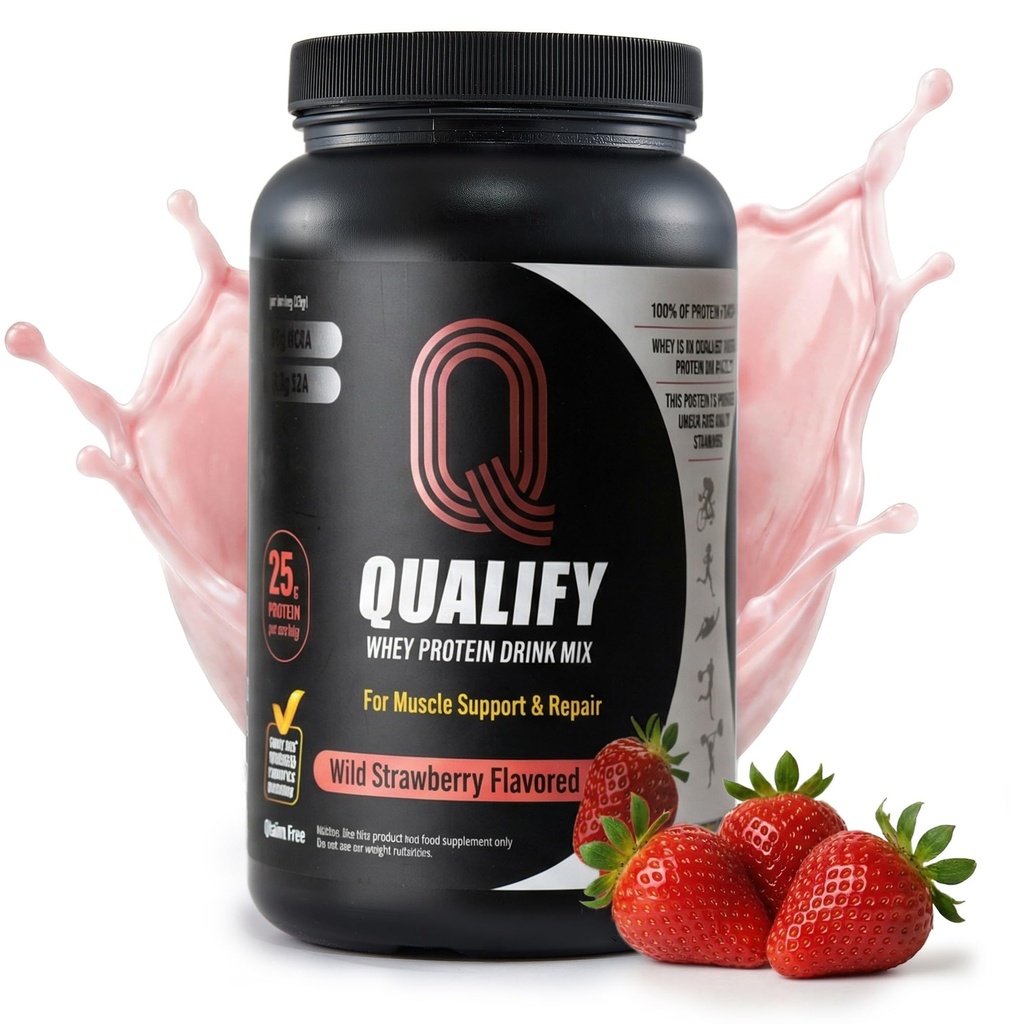 Strawberry Whey Protein Powder. 25g Protein Shake Powder post Treenout Recovery, Smoothie & Baking. Gluteenittomat ja sokerittomat, Kosher, olennaiset aminohapot (5,5 g BCAA, 2,7 g leusiinia), 23 tarjoilua
