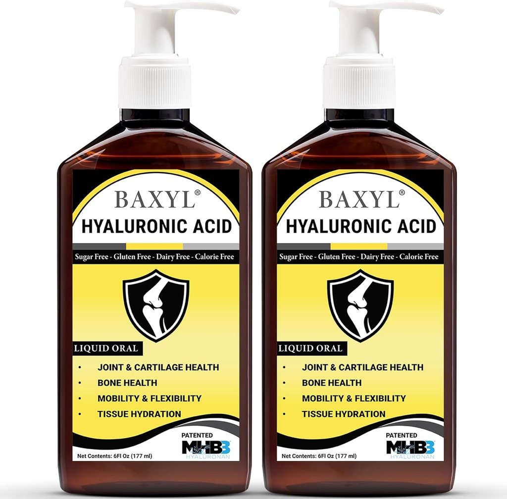 BAXYL Liquid Hyalurona Acid Supplement for Joint Relief - 6 oz.(Pack of 2)
