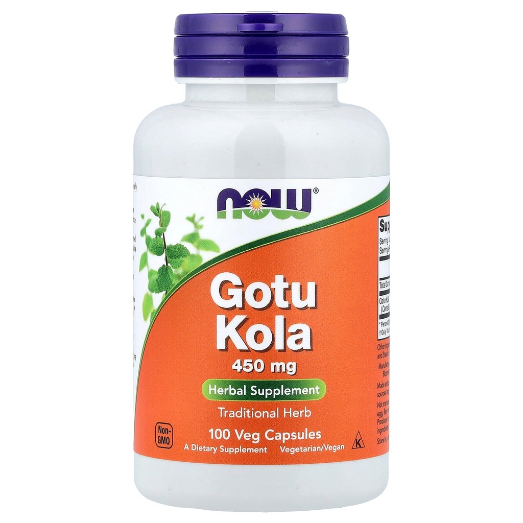 Gotu Kola, 450 mg, 100 Caps by Now Foods (paketti 2)