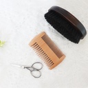 Parta Harjaus Kit, Parta hoitosetti, miesten grooming Kit, Parta Trimming Kit, Natural Boar Bristle Brush and Pear Wood Comb Set for Men - Dual Action Graoming for Beards and Vichas