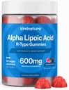 typnatur Alpha Lipoic Acid Gummies - Neuropathy Supplements - Vegan, Sugar-Free, Low Calorie 600 mg ALA Supplement - Pure ALA Alpha Lipoic Acid 600mg för Antioxidant Nutritional Supplements