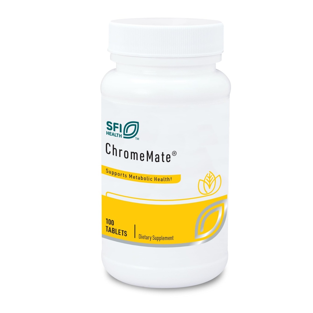 Klaire Labs SFI Health Chromemate - Chromemate Chromium Polynicotinate 200mcg Supplement - Biotillgänglig form av krom med Niacin - Hypoallergen (100 tabletter)