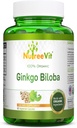 NutreeVit 100% Organic Ginkgo Biloba kapselit - Tukee aivojen terveyttä, henkistä valppautta, verenkiertoa, ja lisää muistia - Orgaaninen antioksidantti - 100 Count Bott