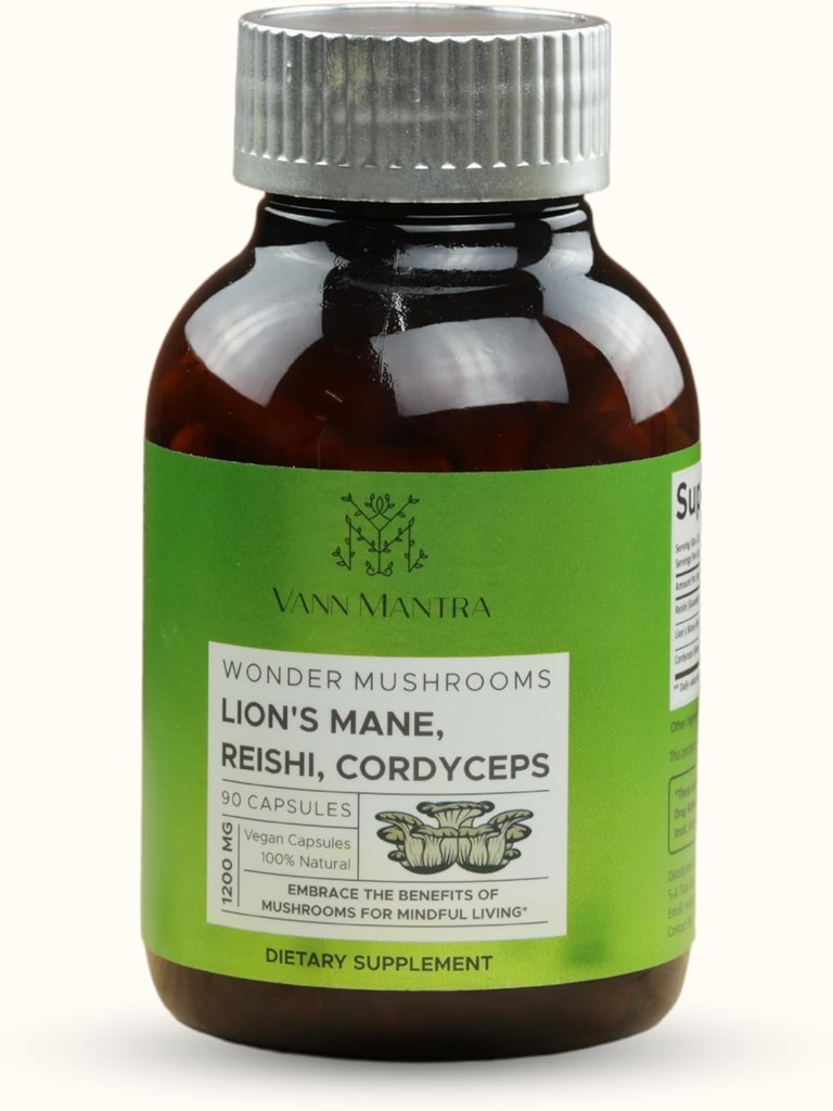Leijonan Mane Sieni täydentää - 1200mg, 90 Vegan kapselit - Tukee muistia, mielen selvyyttä, keskittyä, ja keskittyminen - Kognitiivinen toiminto Booster - Luonnollinen aivojen terveyden Formula