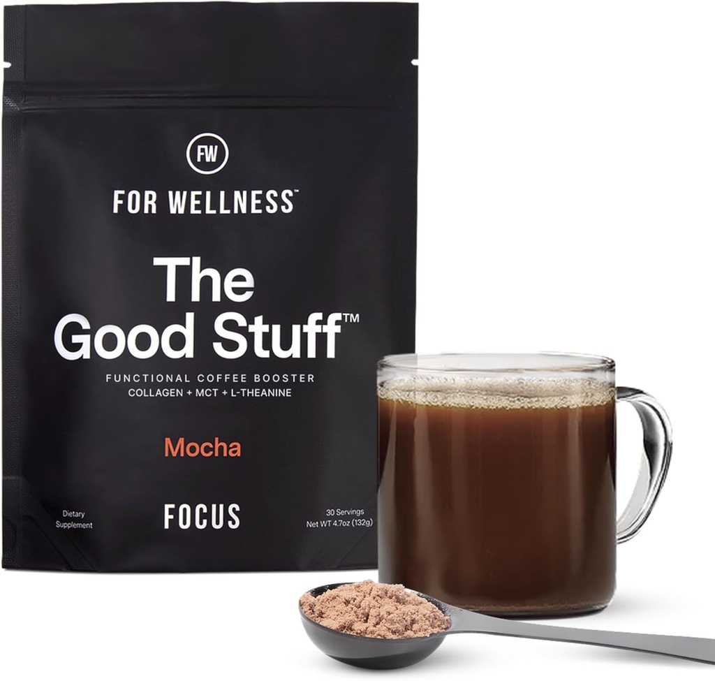 Wellness Good Stuff Focus Mocha Coffee Booster ... Nootrooppinen Collagen Creamer MCTs for Focus, Energy & Wellness...
