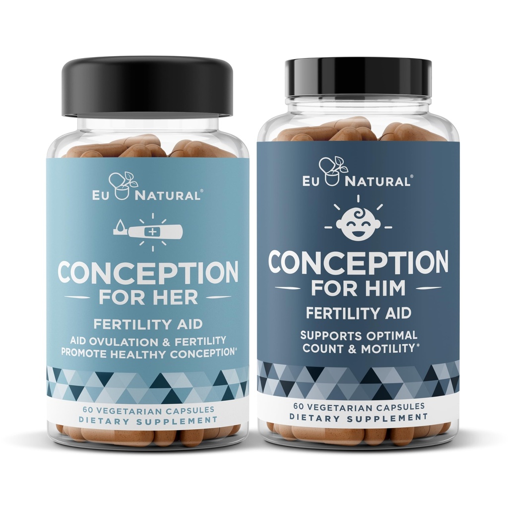 Conception hedelmällisyys hänen & Him Bundle - hedelmällisyys täydentää Combo naisille ja miehille ... prenatal vitamiineja...