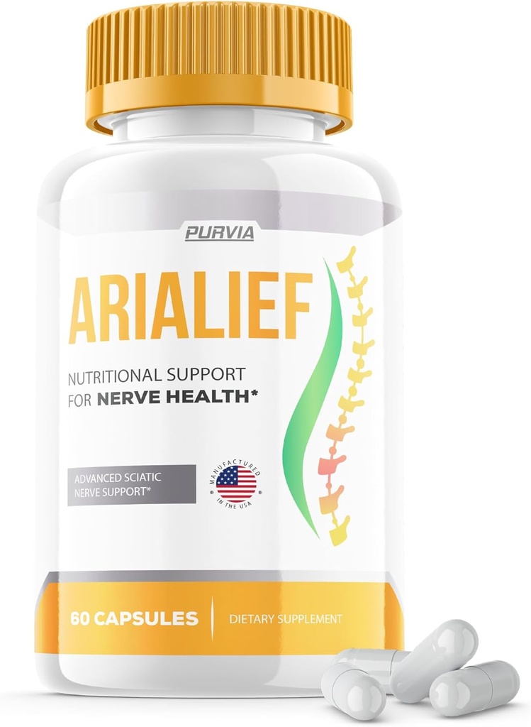 Arialief Capsules Sciatica - Officiell Formel - Arialief Vitamin Supplement Advanced Strength Formula, Arialief Capsules Nutritional Support Maximal Strength Overall Wellness Reviews (60 kapslar)