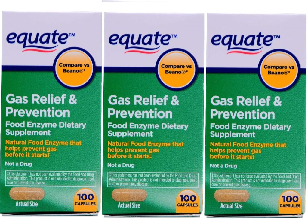Equate Gas turvotus helpotus ja ehkäisy, elintarvikkeiden Enzyme ruokavalio täydentää, 300