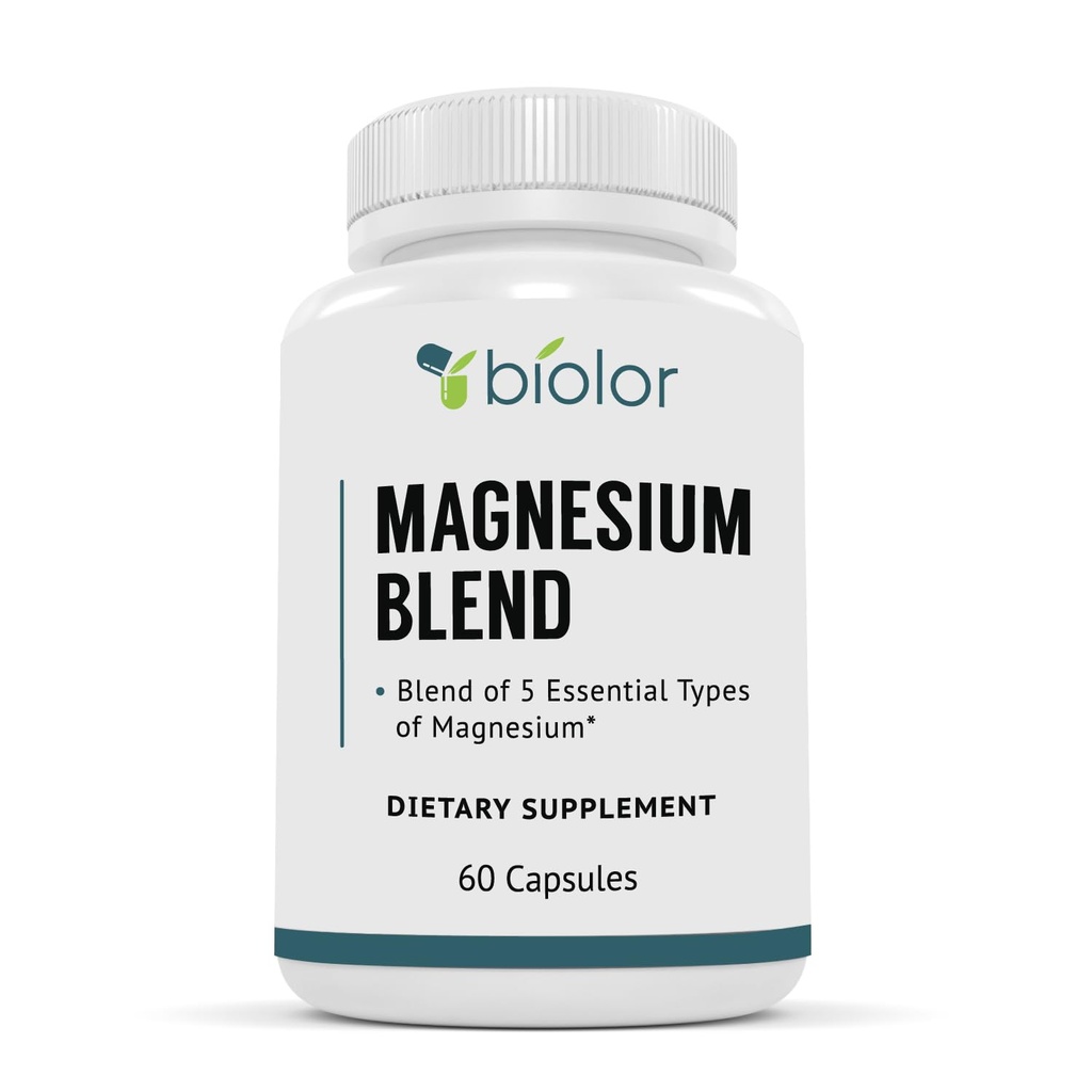 Magnesium Complex Supplement, Full Spectrum Magnesium Blend, Magnesium Glycinate med Malate, Citrate, Taurinate och Gluconate - High Absorption Magnesium Supplement, Magnesium Complex Capsules