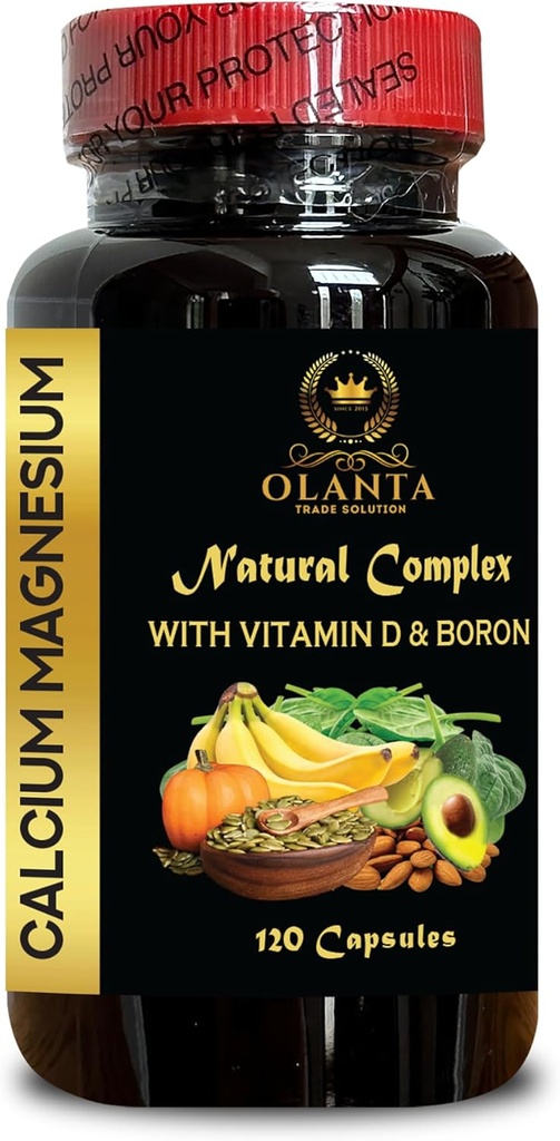 Calcium Magnesium Complex - Immunosupport Supplement, Hampaiden täydentää aikuisille, Kalsium täydentää naisille ja miehille, Luut kalsium Supplement - 1 pullo 120 kapselia