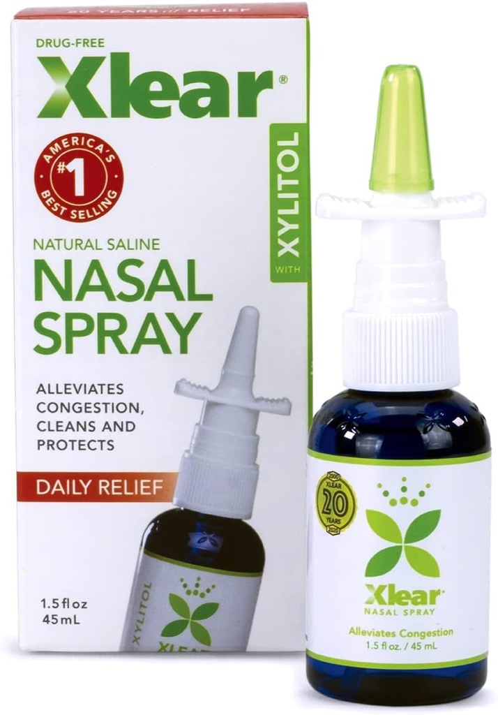 Xlear Natural Nasal Spray med Xylitol, 1,5 fl oz (Pack av 12)