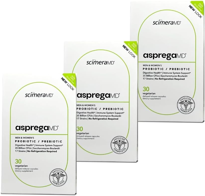 Asprega 30CT - Probiootti + Prebiootti Supplement ... 17 kanta, 35 miljardia PMY...