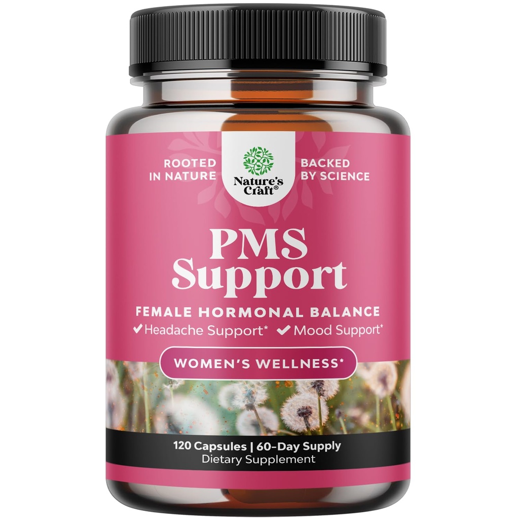 PMS tuki täydentää naisten Hormoni Balance naisten ja kuukautisten epämukavuutta DIM, Chasteberry, Black Cohosh & Ashwagandha - ajaksi period Cramps Ease, Menopause Bloating, Mood Swing 120 Ct