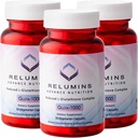 Relumins Advance Nutrition Gluta 1000 - Reducerad L-Glutathione, Alpha Lipoic Acid & Rose HIPS, Antioxidant Support för Hud & Total Wellness, Made in USA - 30 kapslar x 3 flaskor (45-Day Supply)