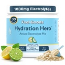 Feel Goods Hydration Hero, 1000 mg Electrolytes Powder, Sugar Free, Magnesium, Organic Aloe Vera, Organic Aloe, L Theanine, Vitamiini C & B12, Non GMO, Keto, Vegan Lime, 30 tarjoilua