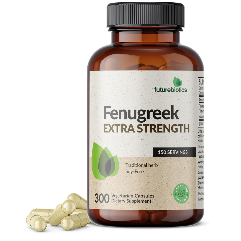 Futurebiotics Fenugreek extra styrka stöder övergripande god hälsa och välbefinnande, icke-GMO, 300 vegetariska kapslar