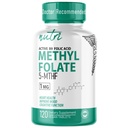 Nutri 5-MTHF L Methylfolate 1MG - 4 Month Supply, 120 Vegan tabletter - Methylated Folate Supplement - Kognitiv funktion, hjärthälsa, Prenatal Support - 3rd Party Tested - NSF Certified Facility