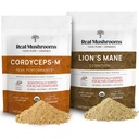 Lions Mane (60g) ja Cordyceps (60g) Sieniuute Powder Bundle - sieni täydentää kognition, energian ja kestävyyttä