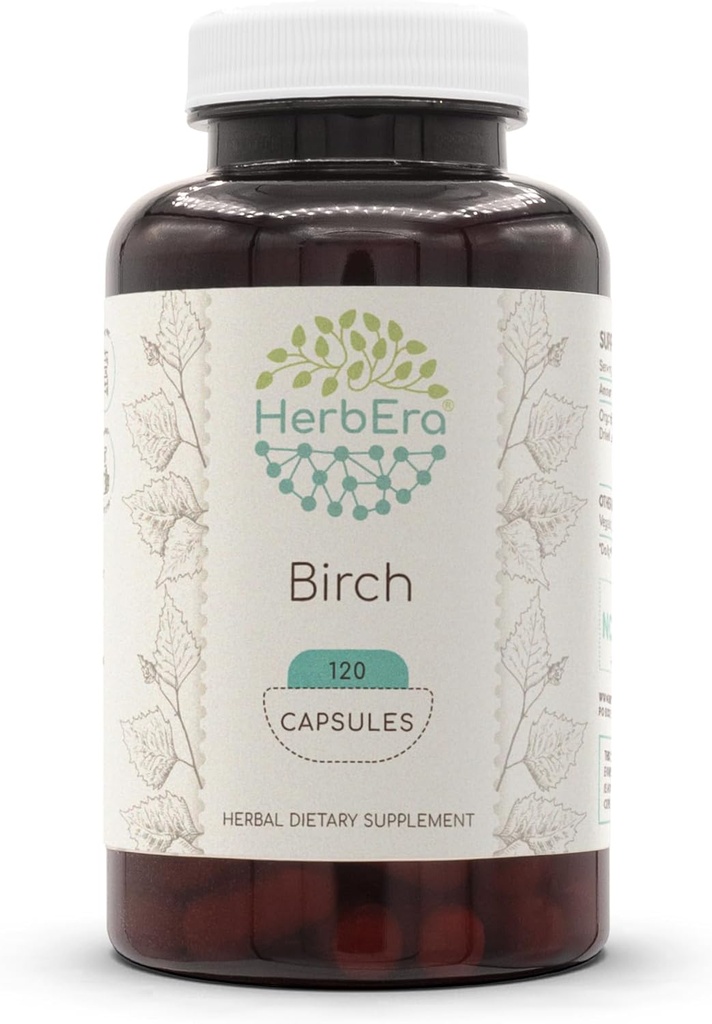 HerbEra Birch 120 kapslar, 500 mg, Made with Birch (Betula Pendula) Dried Leaf (120 kapslar)