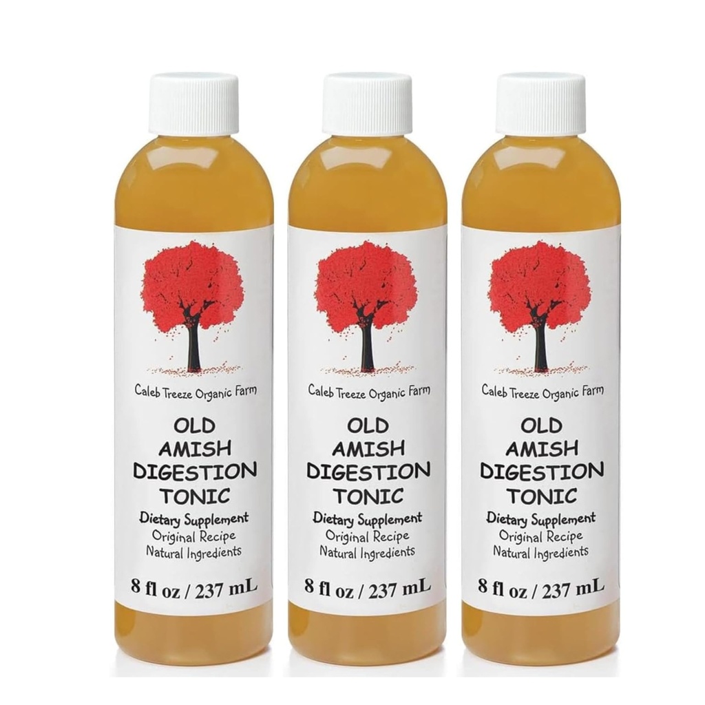Caleb Treeze Old Amish Digestion Tonic (tidigare: Stops Acid Reflux) 8 oz (Pack of 3)