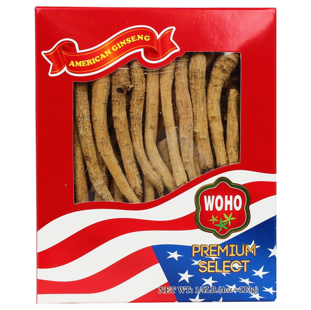 Woohoo Natural WOHO American Ginseng # 104.4 Long Small #1 4oz Box
