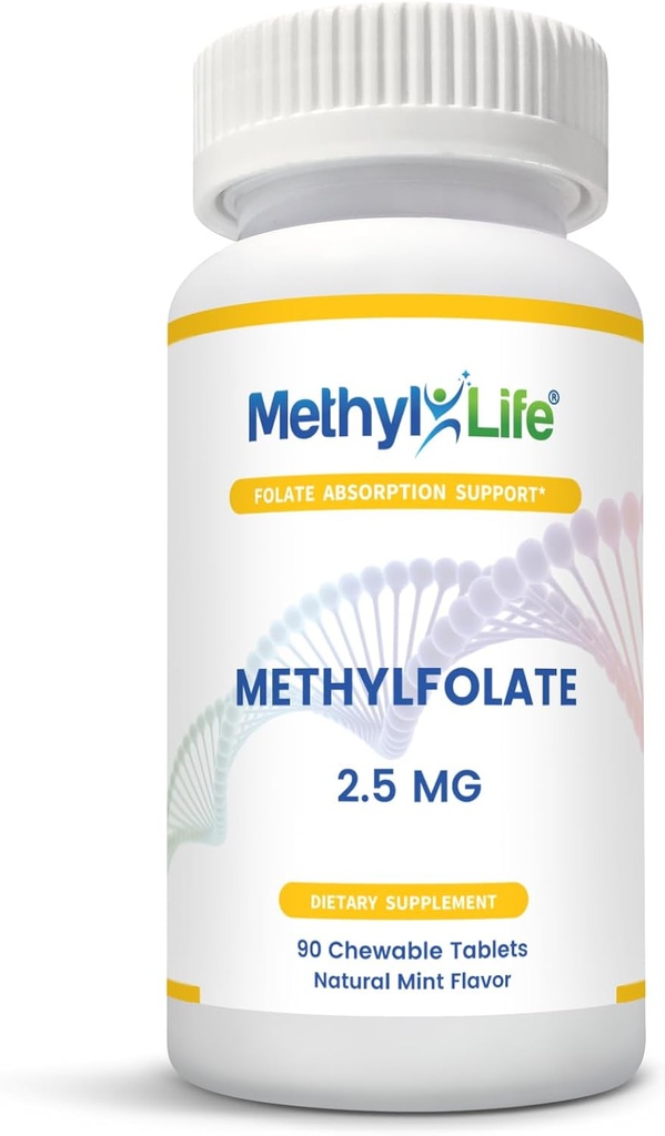 L-Metyylifolaatti 2,5 - L-5-MTHF Magnafolaatti-C (2500 mikrog/tabletti) - [90 purutablettia]